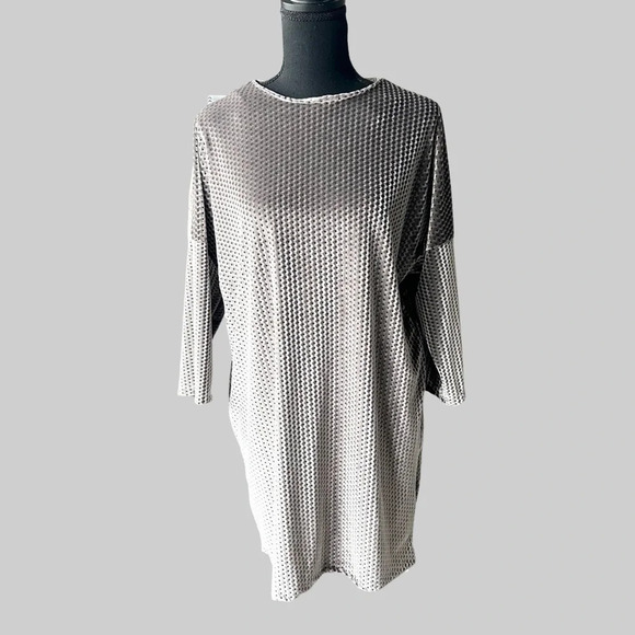 Zara Soft Smooth Velvet  Zic Zac Textured Dolman Sleeve Tunics - Picture 1 of 11